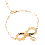 צמיד אינפינטי לבבות עם חריטה ותליון כוכב משובץ