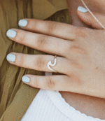 ⁦טבעת גל מכסף 925⁩ – תמונה ⁦2⁩