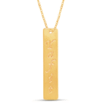 שרשרת מלבן לאורך עם חריטה עמוקה