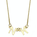 שרשרת זהב 14K עם אותיות חתוכות לבחירה