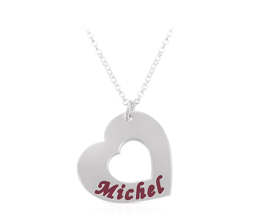 22043821-20e2-4c23-9a50-85699779c3af שרשרת לב כסף עם כיתוב צבעוני