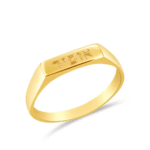טבעת שם קטנה ציפוי זהב