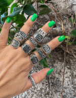 ⁦טבעת ריבוע עם כיתוב לבחירה⁩ – תמונה ⁦3⁩