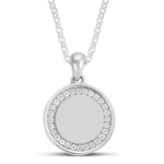 שרשרת עיגול משובץ עם חריטה לבחירה