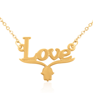 שרשרת שם אנגלית כתב עם פס וחמסה