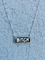 ⁦שרשרת BITCH מלבנית⁩ – תמונה ⁦3⁩