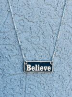 ⁦שרשרת Believe מלבנית⁩ – תמונה ⁦2⁩