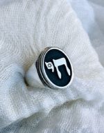 ⁦טבעת אובלית עם כיתוב או צורה לבחירה⁩ – תמונה ⁦4⁩