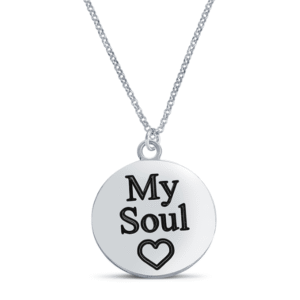 שרשרת עיגול עם כיתוב מכסף אמיתי