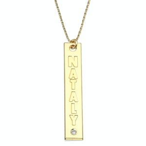 שרשרת בר זהב 14K לאורך עם יהלום